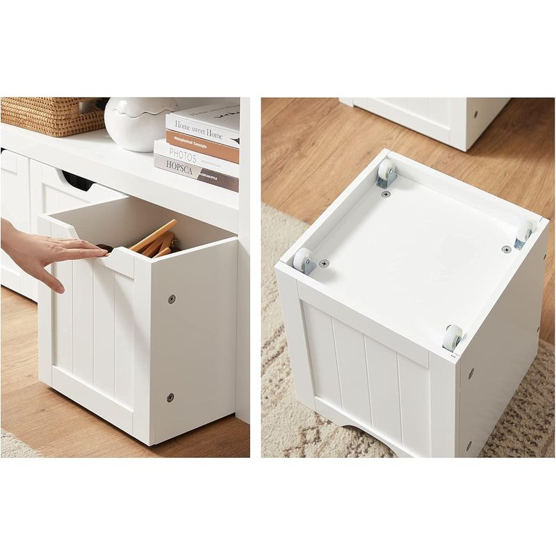 Casa si Gradina - Mobilier - Comode si corpuri - Comode - Comoda cu spatiu depozitare jucarii, 3 dulapuri mobile, 102x30x60 cm, alb - Infinity.ro