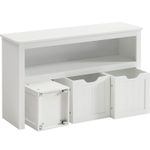 Casa si Gradina - Mobilier - Comode si corpuri - Comode - Comoda cu spatiu depozitare jucarii, 3 dulapuri mobile, 102x30x60 cm, alb - Infinity.ro