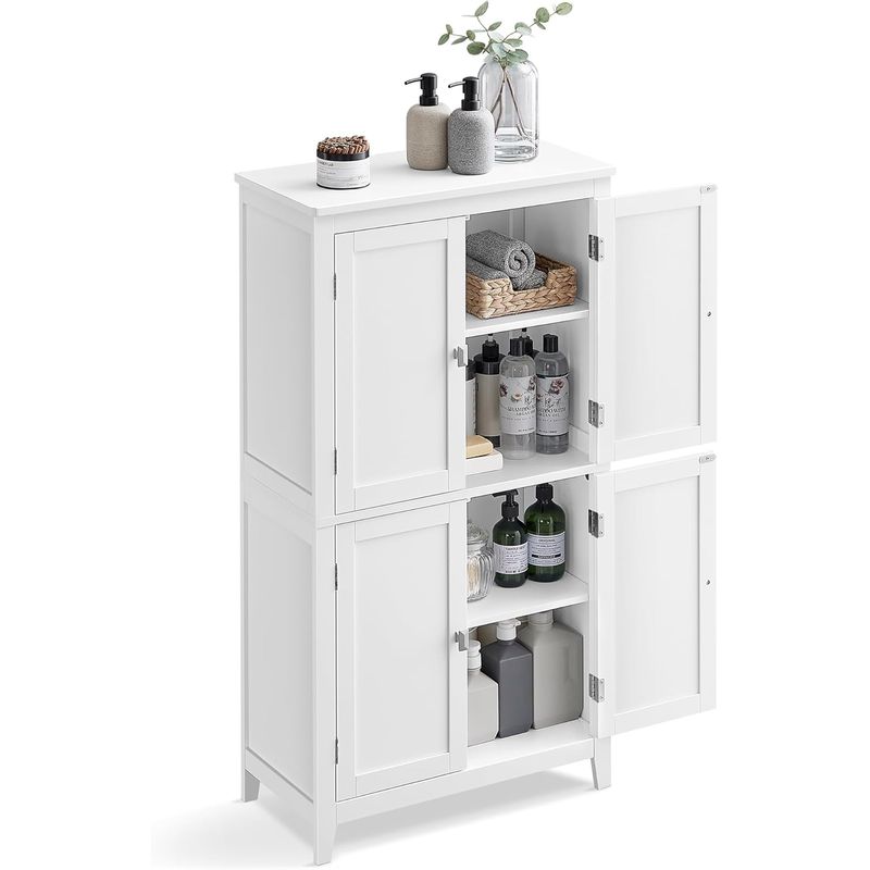 Casa si Gradina - Mobilier - Mobilier baie - Corpuri baie - Dulap de baie, din MDF, cu 2 compartimente si 4 usi, rafturi reglabile, 30x60x110cm, alb - Infinity.ro