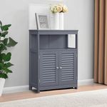 Casa si Gradina - Mobilier - Mobilier baie - Corpuri baie - Dulap tip comoda pentru baie, cu rafturi reglabile si 2 usi, 30x60x80 cm, gri - Infinity.ro