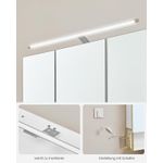 Casa si Gradina - Mobilier - Mobilier baie - Corpuri baie - Dulap de baie de perete, 3 usi cu oglinda, compartiment deschis, 15x70x70 cm, alb auriu - Infinity.ro