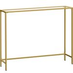 Casa si Gradina - Mobilier - Mese si birouri - Masute de cafea - Masa de intrare, blat din sticla securizata, cadru metalic, 20x100x80 cm, auriu - Infinity.ro