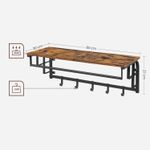 Casa si Gradina - Mobilier - Organizare si depozitare - Cuiere - Cuier de perete cu raft de depozitare, 5 carlige, 30x80x27 cm, maro rustic - Infinity.ro