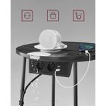 Casa si Gradina - Mobilier - Mese si birouri - Masute de cafea - Masuta de cafea rotunda cu cos de stofa, statie de incarcare 2 prize si 2 USB, 45x50cm, negru - Infinity.ro