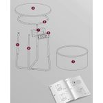 Casa si Gradina - Mobilier - Mese si birouri - Masute de cafea - Masuta de cafea rotunda cu cos de stofa, statie de incarcare 2 prize si 2 USB, 45x50cm, negru - Infinity.ro