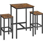 Casa si Gradina - Mobilier - Seturi de mobilier - Seturi mese si scaune - Set masa si scaune de bar, masa 60x60x90cm si 2 scaune 30x40x65cm, stil industrial, maro rustic - Infinity.ro