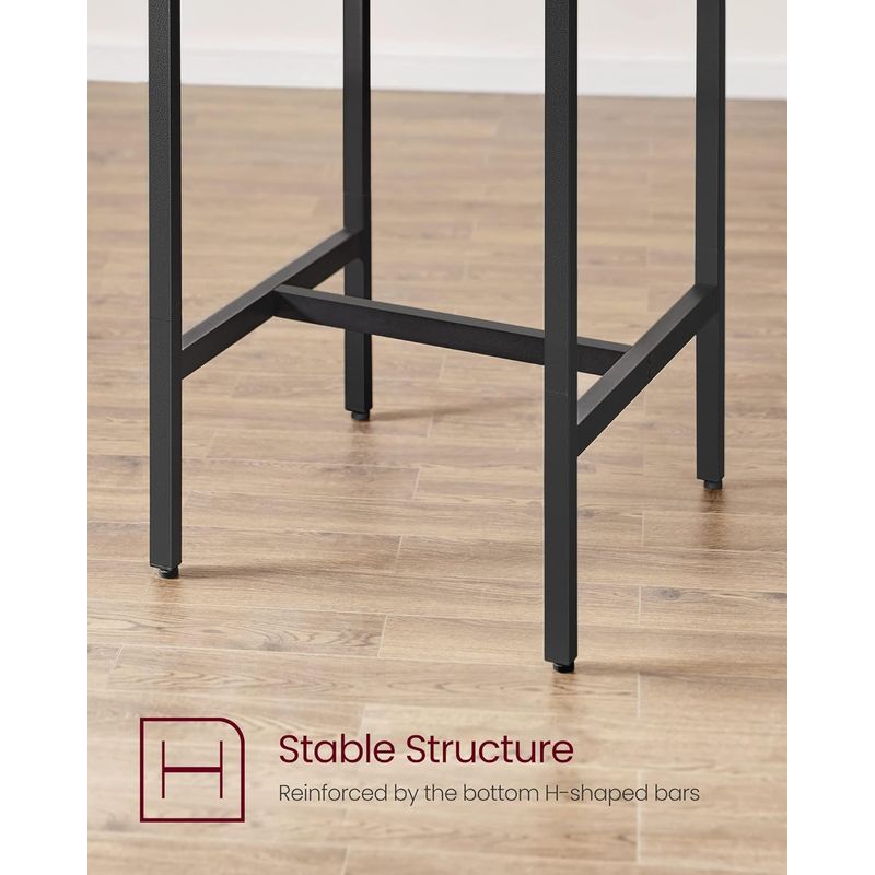 Casa si Gradina - Mobilier - Mese si birouri - Mese bucatarie si dining - Set masa si scaune de bar, masa 60x60x90cm si 2 scaune 30x40x65cm, stil industrial, maro rustic - Infinity.ro