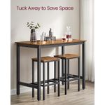 Casa si Gradina - Mobilier - Mese si birouri - Mese living - Set masa de bar cu 2 scaune, cadru din otel, blat lemn, stil industrial, 120x60x90cm, maro rustic - Infinity.ro