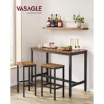 Casa si Gradina - Mobilier - Mese si birouri - Mese living - Set masa de bar cu 2 scaune, cadru din otel, blat lemn, stil industrial, 120x60x90cm, maro rustic - Infinity.ro