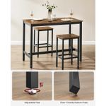 Casa si Gradina - Mobilier - Mese si birouri - Mese living - Set masa de bar cu 2 scaune, cadru din otel, blat lemn, stil industrial, 120x60x90cm, maro rustic - Infinity.ro
