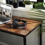 Casa si Gradina - Mobilier - Mese si birouri - Birouri - Birou de colt in forma de L, cadru din otel, 149x149x75cm, industrial, maro rustic si negru - Infinity.ro