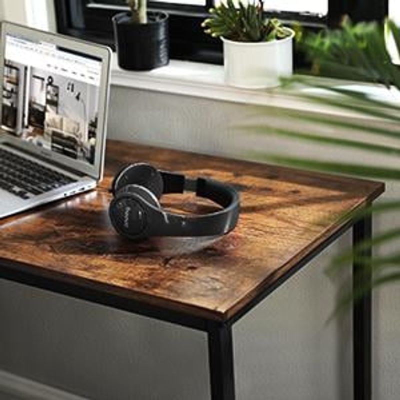 Casa si Gradina - Mobilier - Mese si birouri - Birouri - Birou de colt in forma de L, cadru din otel, 149x149x75cm, industrial, maro rustic si negru - Infinity.ro
