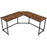 Casa si Gradina - Mobilier - Mese si birouri - Birouri - Birou de colt in forma de L, cadru din otel, 149x149x75cm, industrial, maro rustic si negru - Infinity.ro