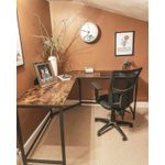 Casa si Gradina - Mobilier - Mese si birouri - Birouri - Birou de colt in forma de L, cadru din otel, 149x149x75cm, industrial, maro rustic si negru - Infinity.ro