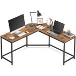 Casa si Gradina - Mobilier - Mese si birouri - Birouri - Birou de colt in forma de L, cadru din otel, 149x149x75cm, industrial, maro rustic si negru - Infinity.ro