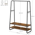 Casa si Gradina - Mobilier - Organizare si depozitare - Cuiere - Raft pentru haine cu suport pentru pantofi, 2 polite, 6 carlige laterale, 45x100x160cm, maro rustic - Infinity.ro