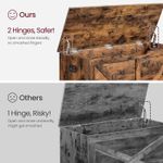Casa si Gradina - Gradina si terasa - Mobilier exterior - Dulapuri si lazi depozitare exterior - Banca de depozitare tip cufar, cu 2 balamale de siguranta, stil hambar, 40x100x46cm, maro rustic - Infinity.ro
