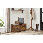 Casa si Gradina - Gradina si terasa - Mobilier exterior - Dulapuri si lazi depozitare exterior - Banca de depozitare tip cufar, cu 2 balamale de siguranta, stil hambar, 40x100x46cm, maro rustic - Infinity.ro