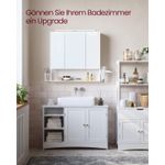 Casa si Gradina - Mobilier - Mobilier baie - Corpuri baie - Dulap de baie de perete, 3 usi cu oglinda, compartiment deschis, 15x70x70cm, alb - Infinity.ro