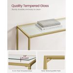 Casa si Gradina - Mobilier - Mese si birouri - Masute de cafea - Masa de intrare, blat din sticla securizata, cadru metalic, 35x100x80cm, auriu - Infinity.ro