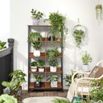 Casa si Gradina - Mobilier - Biblioteci si rafturi - Biblioteci - Biblioteca cu rafturi deschise, 8 compartimente, design industrial, 80x33x149cm, maro retro si negru - Infinity.ro