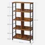 Casa si Gradina - Mobilier - Biblioteci si rafturi - Biblioteci - Biblioteca cu rafturi deschise, 8 compartimente, design industrial, 80x33x149cm, maro retro si negru - Infinity.ro