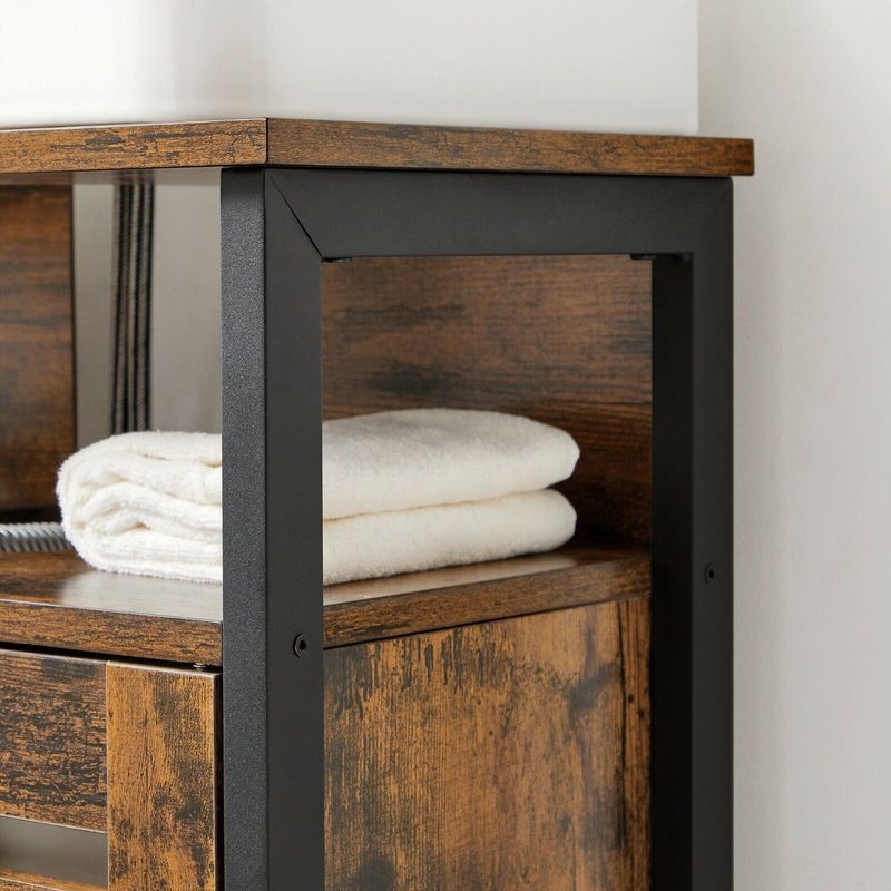 Casa si Gradina - Mobilier - Mobilier baie - Corpuri baie - Dulap baie baza lavoar, cu 2 usi, 2 rafturi, 60x30x60 cm, maro rustic - Infinity.ro