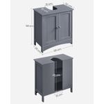 Casa si Gradina - Mobilier - Mobilier baie - Corpuri baie - Dulap lavoar baie, cu spatiu de depozitare cu 2 usi si rafturi reglabile, 60x30x60cm, gri - Infinity.ro