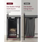 Market - Spalare si intretinere rufe - Uscatoare de rufe si accesorii - Cos de rufe, 3 compartimente, saci de rufe detasabili, raft, cadru metalic, 3x38L, 93x33x72 cm, negru - Infinity.ro