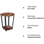 Casa si Gradina - Mobilier - Mese si birouri - Masute de cafea - Masa de cafea rotunda cu cadru de otel, stil industrial, 50x57cm, maro rustic si negru - Infinity.ro