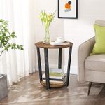 Casa si Gradina - Mobilier - Mese si birouri - Masute de cafea - Masa de cafea rotunda cu cadru de otel, stil industrial, 50x57cm, maro rustic si negru - Infinity.ro