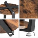 Casa si Gradina - Mobilier - Mese si birouri - Masute de cafea - Masa de cafea rotunda cu cadru de otel, stil industrial, 50x57cm, maro rustic si negru - Infinity.ro