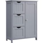 Casa si Gradina - Mobilier - Mobilier baie - Corpuri baie - Dulap de baie, din MDF, cu 3 sertare, raft reglabil, 30x60x81cm, gri - Infinity.ro