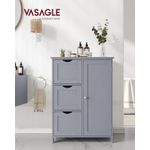 Casa si Gradina - Mobilier - Mobilier baie - Corpuri baie - Dulap de baie, din MDF, cu 3 sertare, raft reglabil, 30x60x81cm, gri - Infinity.ro