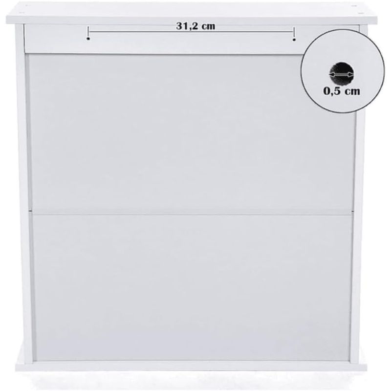 Casa si Gradina - Mobilier - Mobilier baie - Corpuri baie - Dulap de baie de perete cu oglinda, 2 usi, compartiment deschis, rafturi reglabile, 13x56x58cm, alb - Infinity.ro