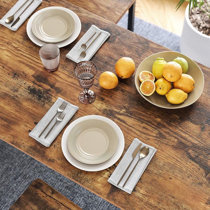 Casa si Gradina - Mobilier - Mese si birouri - Mese living - Masa de bar pentru bucatarie, dreptunghiulara, inalta, cadru de otel, 60x120x90cm, stil industrial, maro rustic si negru - Infinity.ro