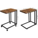 Casa si Gradina - Mobilier - Mese si birouri - Masute de cafea - Masuta de cafea, cu cadru de otel si roti, 35x50x60cm, industrial, maro rustic si negru - Infinity.ro