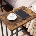 Casa si Gradina - Mobilier - Mese si birouri - Masute de cafea - Masuta de cafea, cu cadru de otel si roti, 35x50x60cm, industrial, maro rustic si negru - Infinity.ro