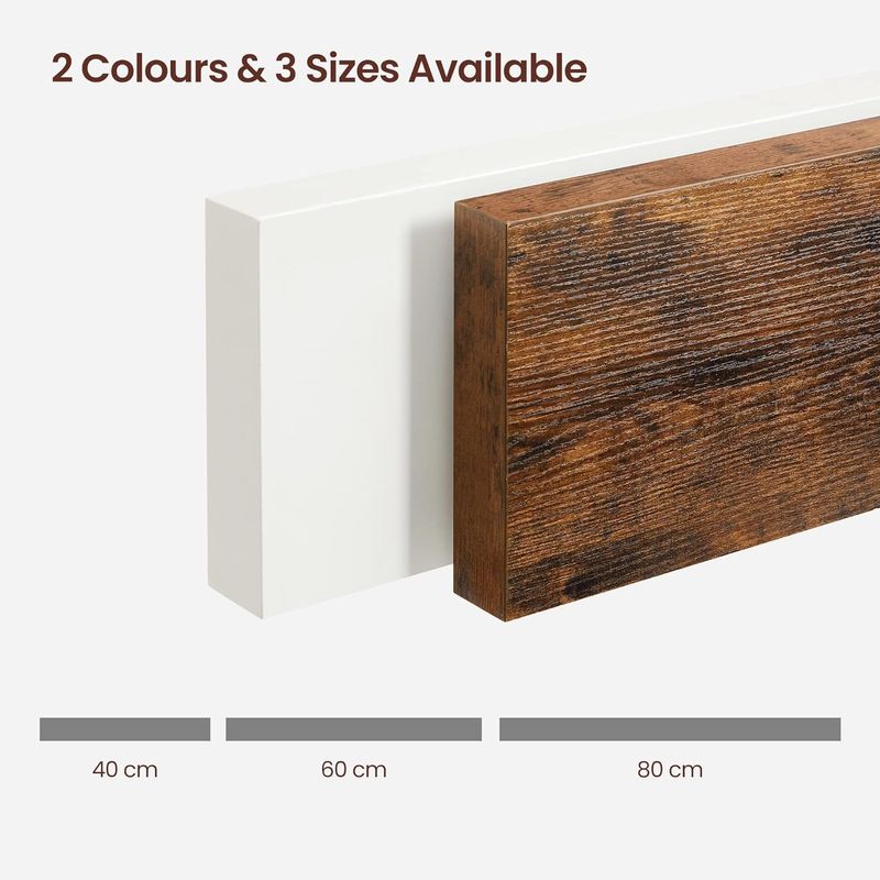 Casa si Gradina - Mobilier - Biblioteci si rafturi - Biblioteci - Raft de perete suspendat plutitor, MDF, sistem montare inclus, 40x20x4cm, vintage maro - Infinity.ro