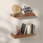 Casa si Gradina - Mobilier - Biblioteci si rafturi - Biblioteci - Raft de perete suspendat plutitor, MDF, sistem montare inclus, 40x20x4cm, vintage maro - Infinity.ro