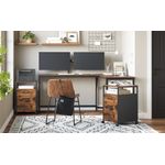 Casa si Gradina - Mobilier - Mese si birouri - Birouri - Dulap mobil tip rollbox pentru birouri, cu 2 sertare, stil industrial, 44x42x67cm, maro rustic - Infinity.ro