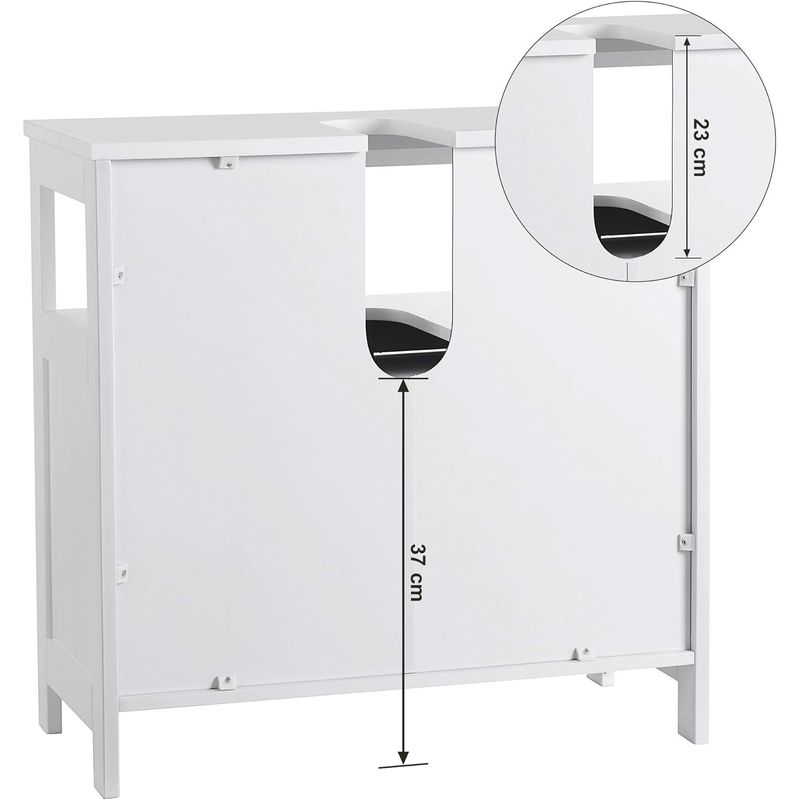 Casa si Gradina - Mobilier - Mobilier baie - Corpuri baie - Dulap baie baza lavoar, cu 2 usi, 2 compartimente, alb 60x60x30 cm, alb - Infinity.ro