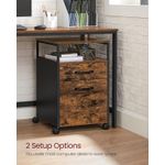 Casa si Gradina - Mobilier - Mese si birouri - Birouri - Dulap mobil tip rollbox pentru birouri, cu 2 sertare, stil industrial, 44x42x67cm, maro rustic - Infinity.ro