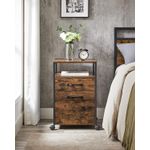 Casa si Gradina - Mobilier - Mese si birouri - Birouri - Dulap mobil tip rollbox pentru birouri, cu 2 sertare, stil industrial, 44x42x67cm, maro rustic - Infinity.ro