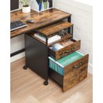 Casa si Gradina - Mobilier - Mese si birouri - Birouri - Dulap mobil tip rollbox pentru birouri, cu 2 sertare, stil industrial, 44x42x67cm, maro rustic - Infinity.ro