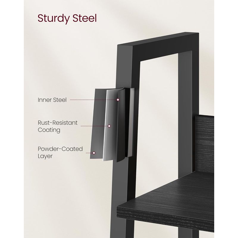 Casa si Gradina - Mobilier - Biblioteci si rafturi - Biblioteci - Biblioteca tip scara, cadru otel cu 5 polite, stil industrial, 80x30x170 cm, negru - Infinity.ro