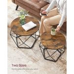 Casa si Gradina - Mobilier - Mese si birouri - Masute de cafea - Set de 2 mese de cafea, stil industrial, 50x40cm si 40x36cm, maro rustic si negru - Infinity.ro