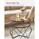 Casa si Gradina - Mobilier - Mese si birouri - Masute de cafea - Set de 2 mese de cafea, stil industrial, 50x40cm si 40x36cm, maro rustic si negru - Infinity.ro