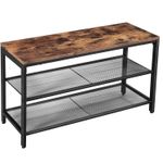 Casa si Gradina - Mobilier - Dulapuri si sifoniere - Dulapuri pantofi - Raft pentru pantofi, cu 2 nivele, metal, 80x30x44cm, stil industrial, maro rustic si negru - Infinity.ro