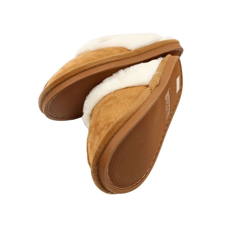 Fashion, accesorii si bijuterii - Femei - Incaltaminte femei - Slapi si papuci femei - Papuci de casa imblaniti, Antonio, de dama, culoarea maro, 36-37 EU - Infinity.ro